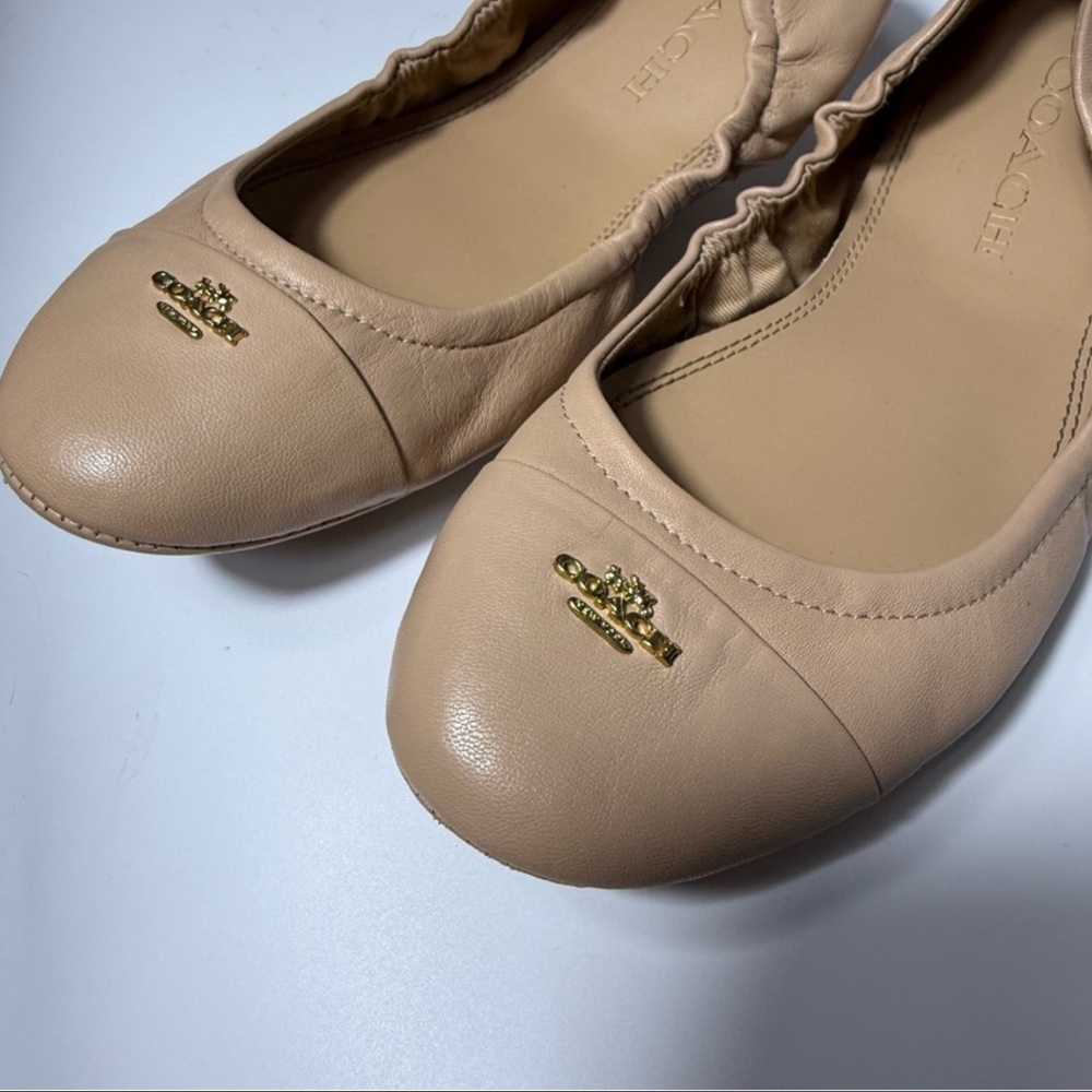 Coach Bonnie Ballet 7 shoes flats tan slides slip on women’s 7